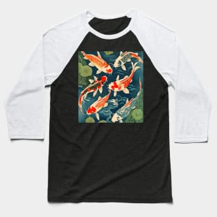 Koi Fish in Ukiyo-e Style Baseball T-Shirt